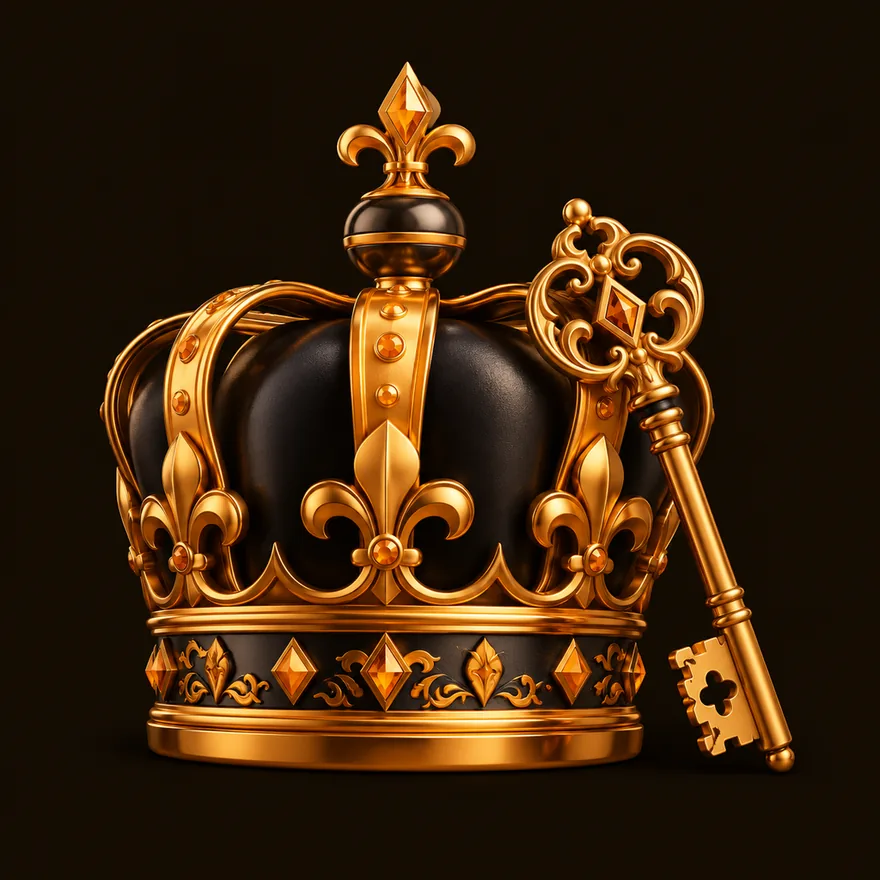 Royal crown and key — Stay