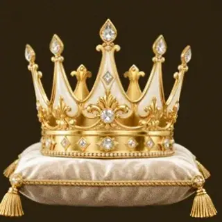Gold crown on cushion — Stay