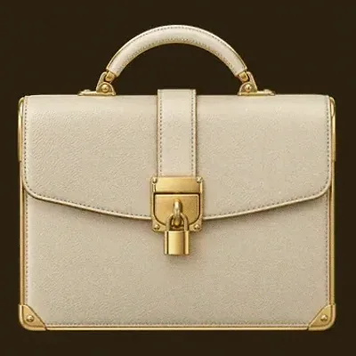 Locked leather briefcase — Stay